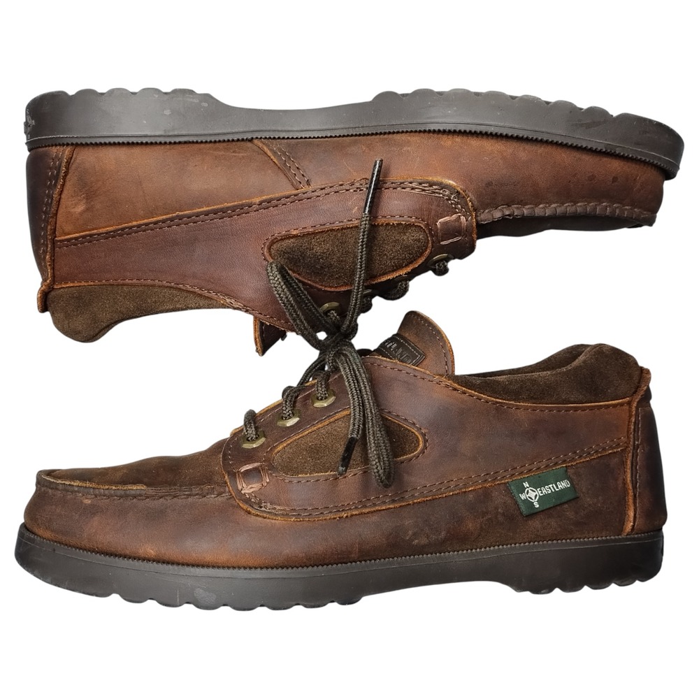 Eastland Boat Loafers Womens US Size 9.5 Brown Leather Moc Toe Comfort Lace Up